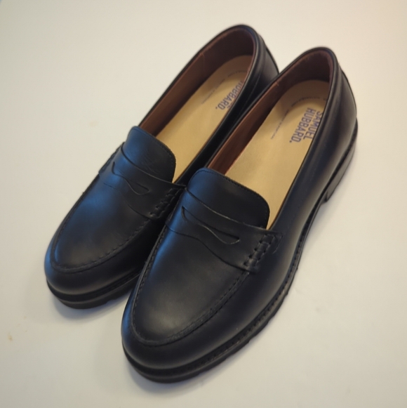 New Samuel Hubbard Tailored Traveler Black Leather Penny Loafers Size 8.5M - Picture 2 of 7
